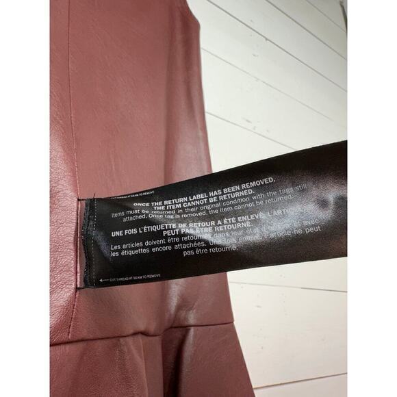 NWT BCBG Maxazria Small Maroon Sheridan Faux Leather Sleeveless Mini Dress - Picture 9 of 11